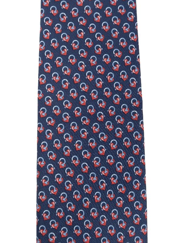 Gancini Printing Silk Tie