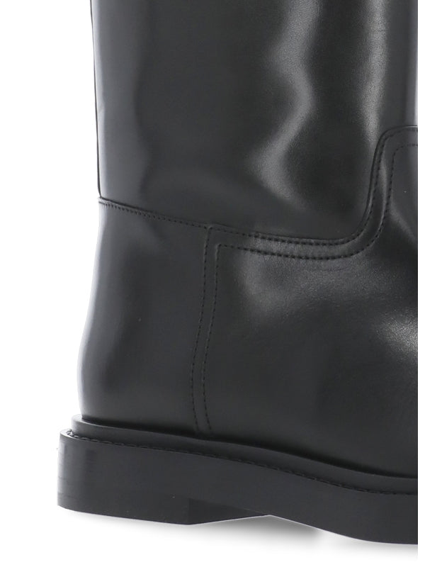 Black Leather High Boots