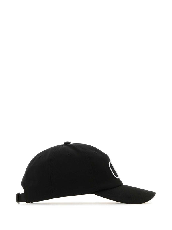 V Logo Embroidered Cotton Ball Cap