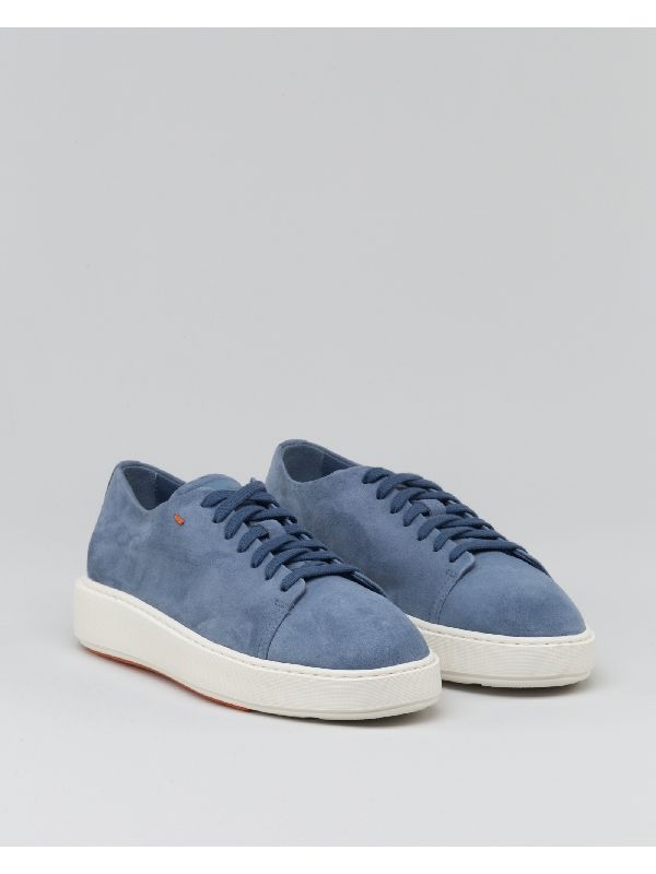 Stitch Detail Suede Lowtop Sneakers