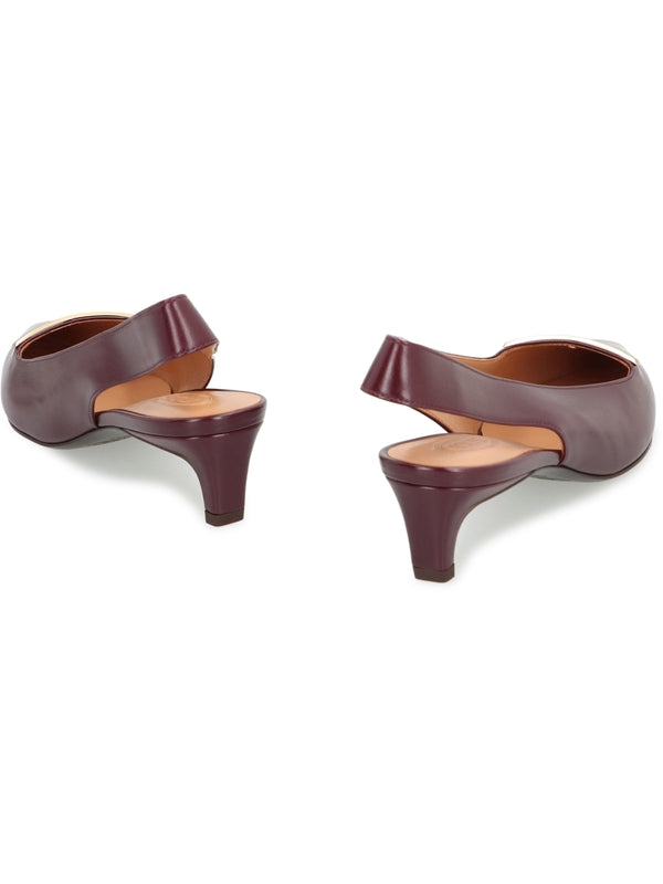 Tod'S Burgundy Slingback Heels