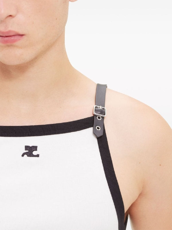 Contrast Buckle Strap Tank Top