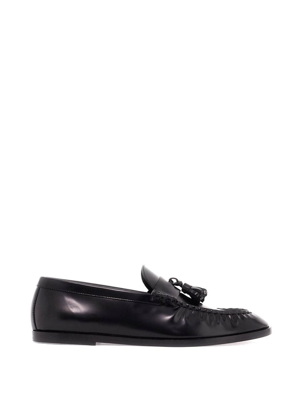 Tassel Decor Leather Loafers