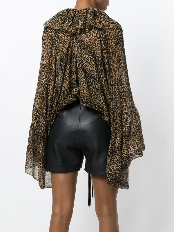 Leopard Print Blouse Cape