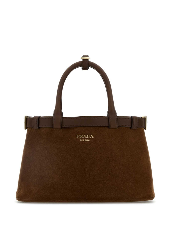 Belted Suede Tote Bag