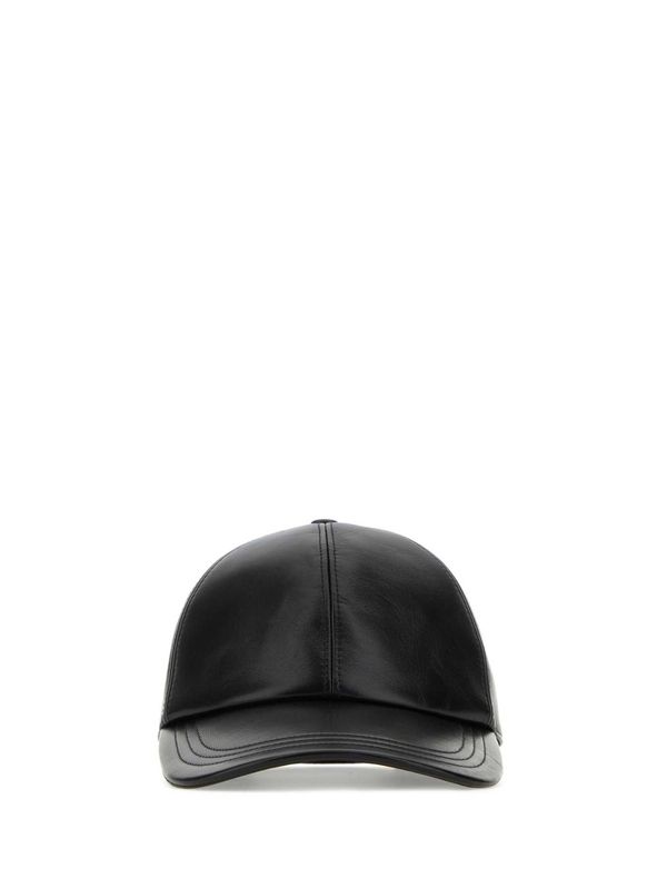 Triangle Logo Leather Baseball Cap