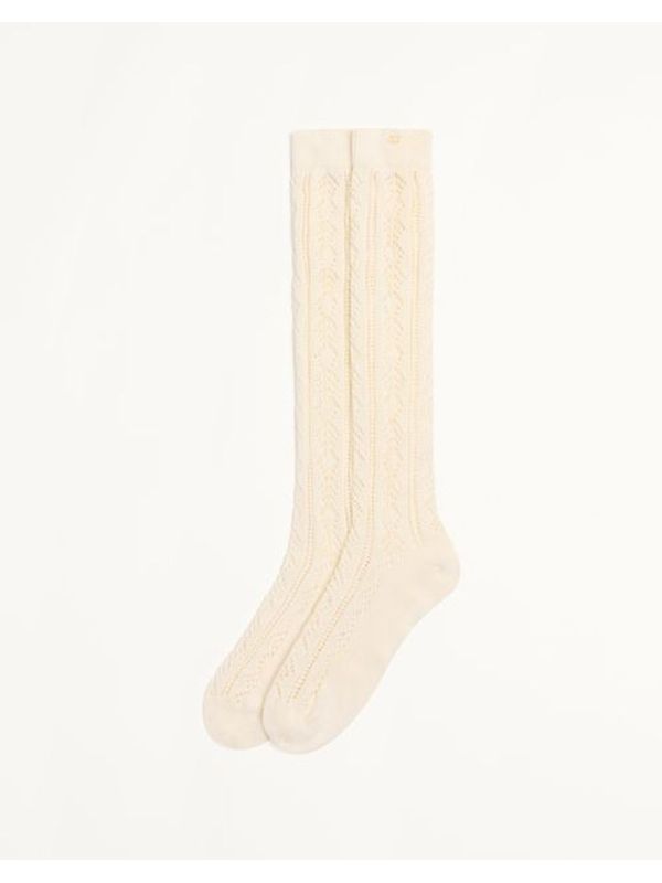 V Logo Pointelle Cotton Long
  Socks