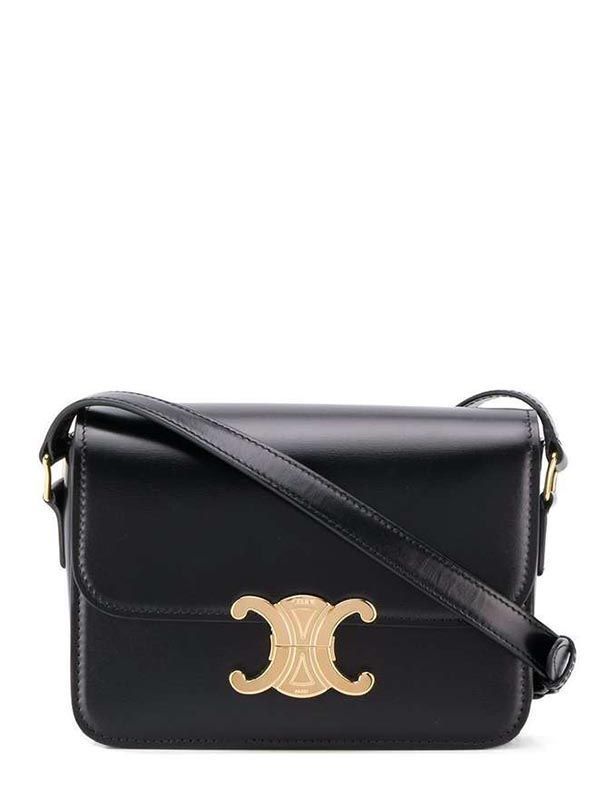 Triomphe Tin Leather Shoulder Bag