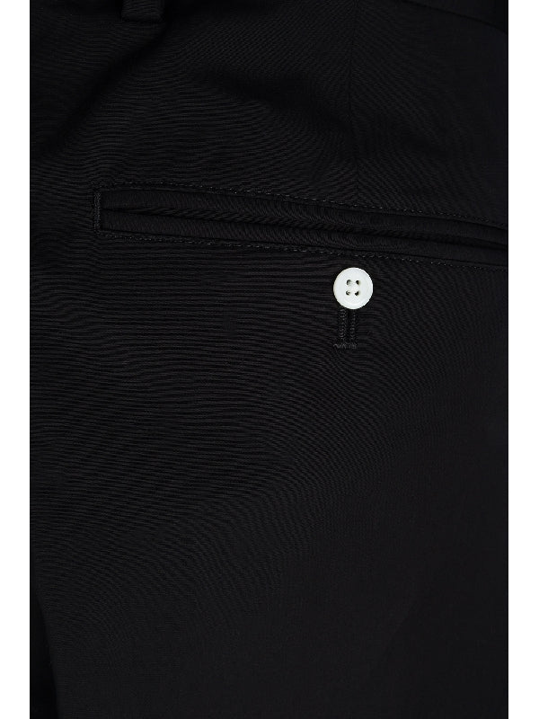 Black Cotton Tailored Pants