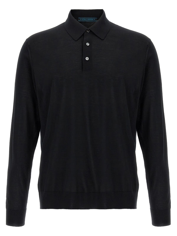 Kiton Black Polo Shirt