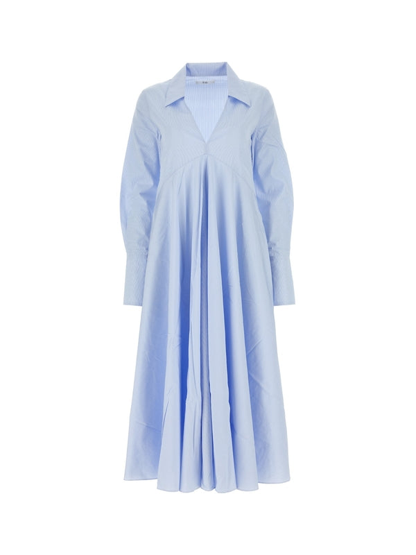 V-Neck Cotton Shirt Dress