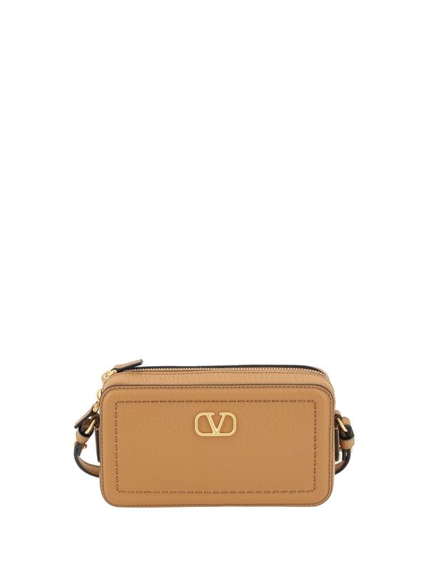 V Logo Strap Leather Wallet