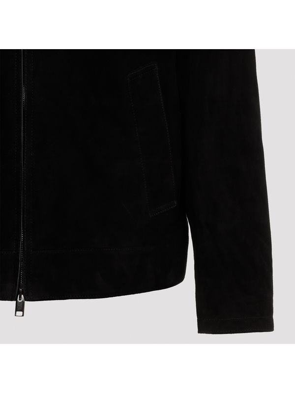 Black Suede Zip-up Jacket