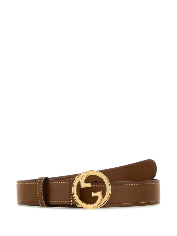 Blondie Logo Buckle Leather Belt