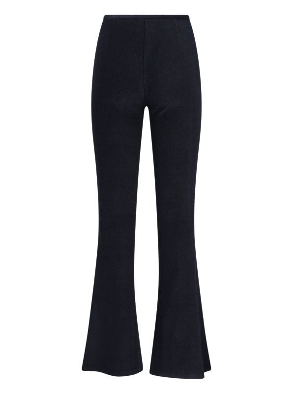 Solid Color Flared Pants with Side Zip Trousers