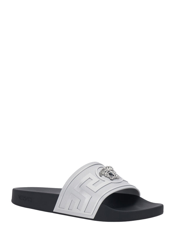 Versace Silver Slides