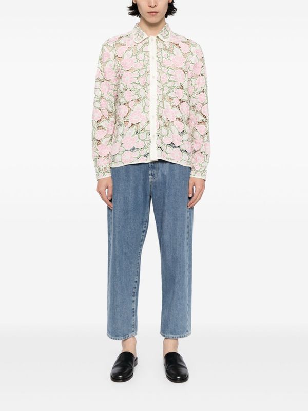 Lace Flower Embroidery Shirt