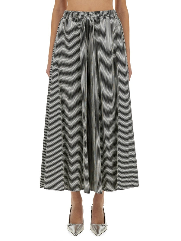 Stripe Cotton Silk Skirt