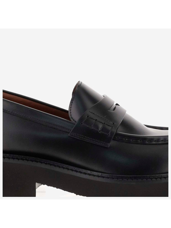 V Logo Calfskin Loafers