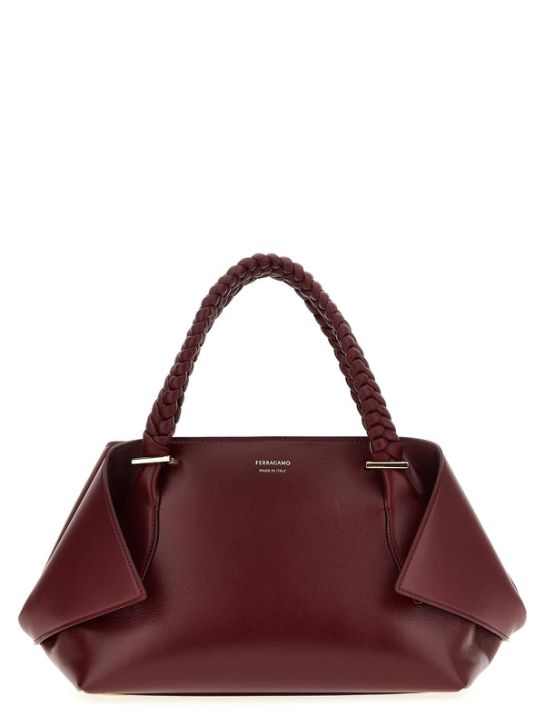 Scarf Logo Leather Small Tote Bag