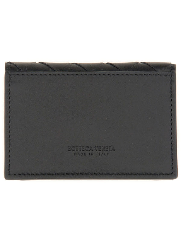 Intrecciato Leather Card Holder