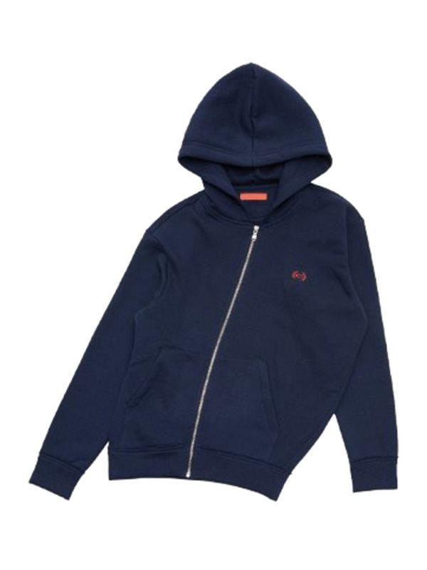 Logo Embroidered Twist Hooded Zip-Up