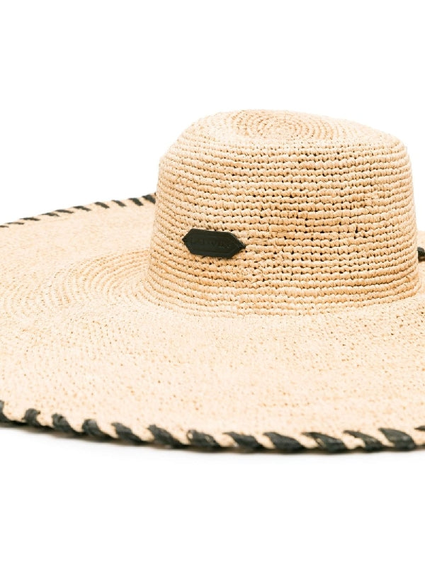 Logo Patch Raffia Panama Hat