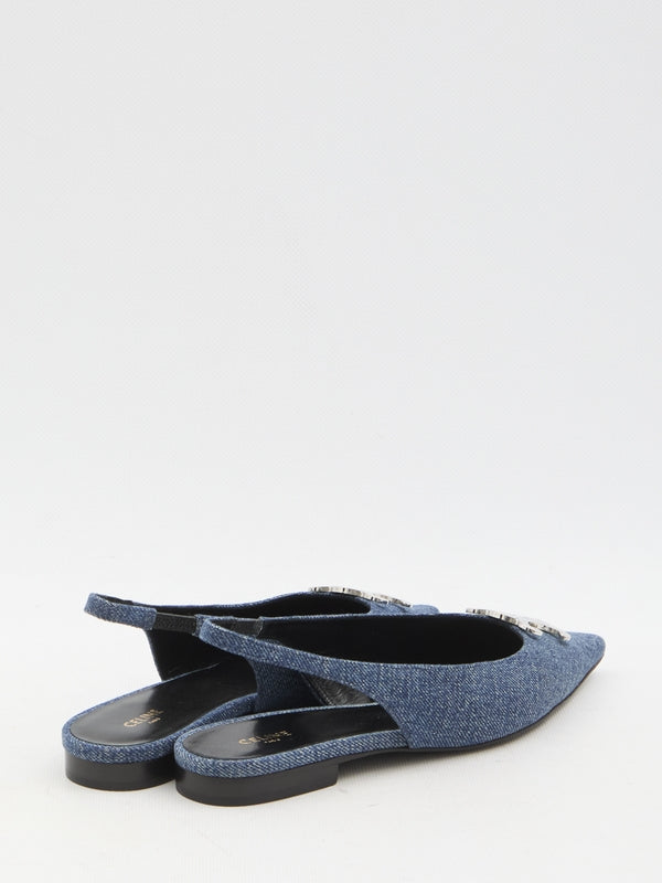 Trioppe Denim Slingback Flat