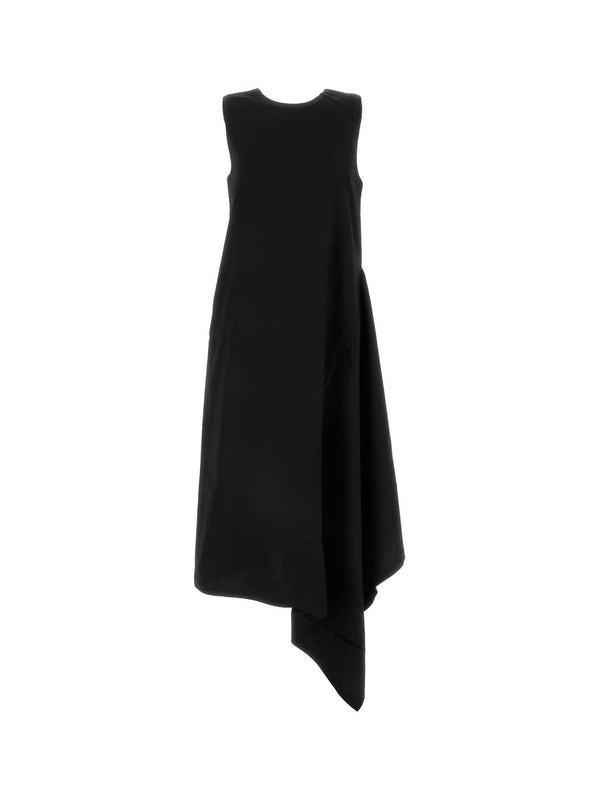 Asymmetrical
  Flare Midi Dress