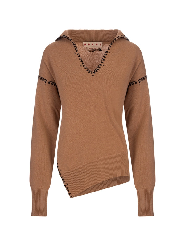 V-neck Wool Cashmere Knit