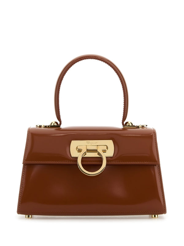 E/W Gancini leather small tote bag