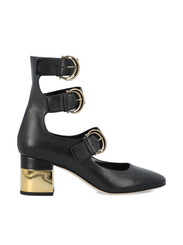 Chloe - Buckle Leather Sandal Heels - Jente