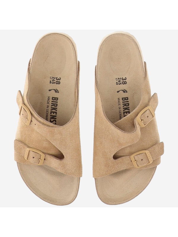 Zurich Suede Buckle Leather Sandals