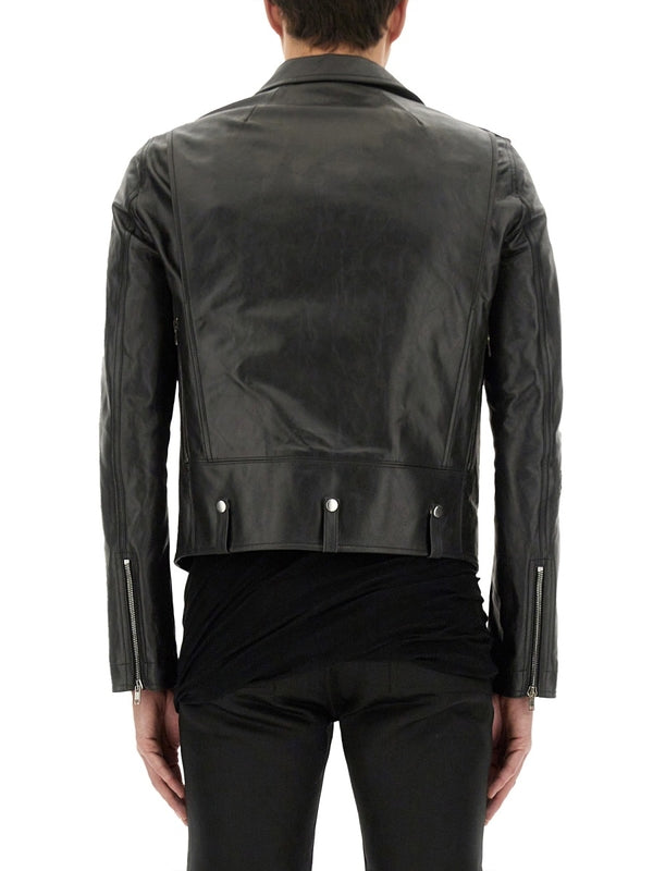 Multi Zipper Leather Biker Jacket