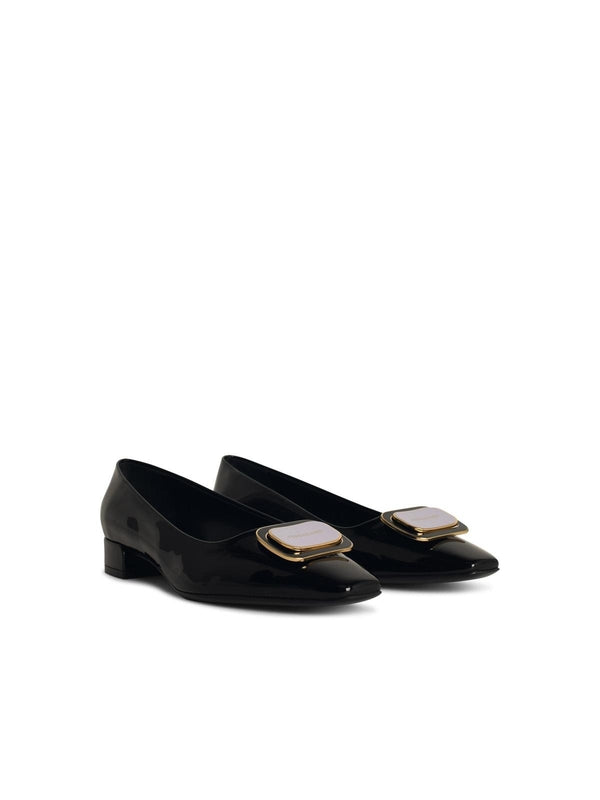 Vara Plate Leather Flat Shoes