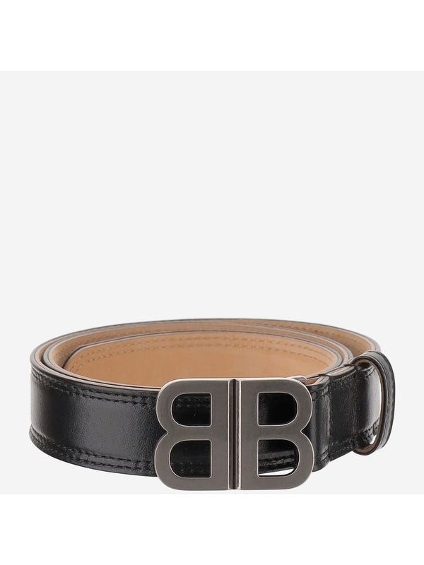 Bb Buckle Leather Belt