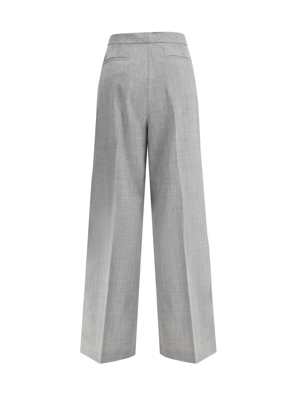 Wool Nylon Blend Wide Pants