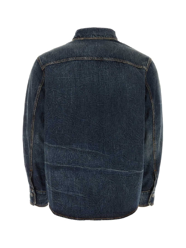 V Logo Denim Shirt Jacket