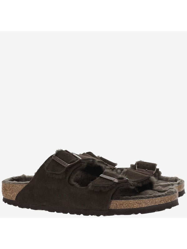 Arizona Shearling Suede Leather Sandals