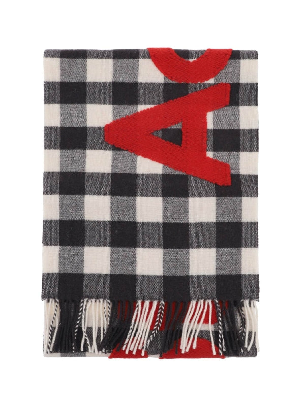 Check Logo Fringe Scarf - Jente