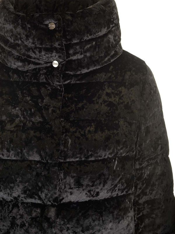 Cape Style Velvet Down Jacket