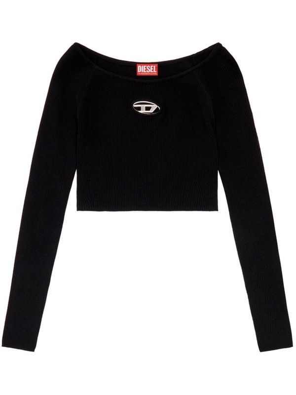 Vera Cutout Logo Crop Long Sleeve Top