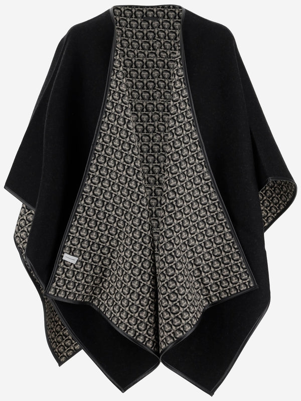 All-Over Gancini Pattern Reversible Cape