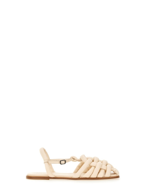 Square-Toe Leather Sandals