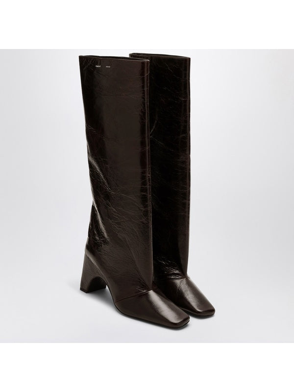 Bridge Crinkle Leather High Boots