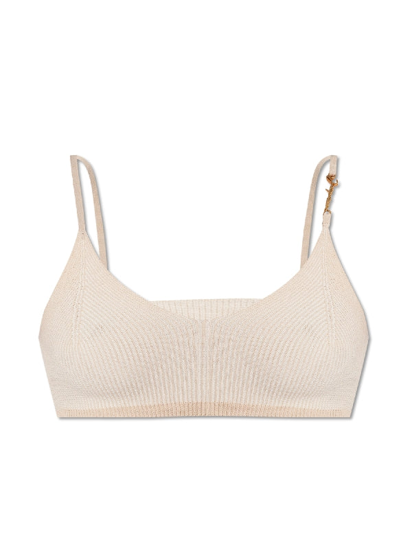 Pralu Charm
  Logo Knit Bra Top