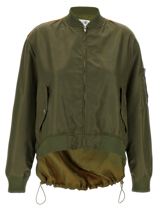 Asymmetric
  Nylon Bomber Jacket