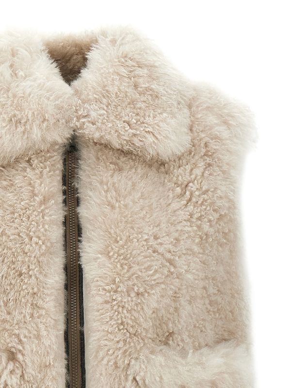 Shearling Reversible Vest Jacket