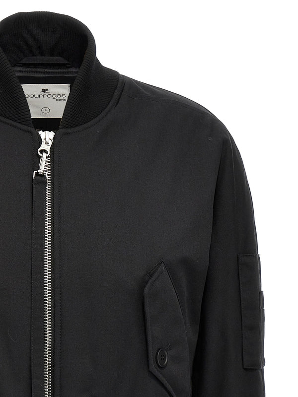 Strap Detail
  Crop Bomber Jacket