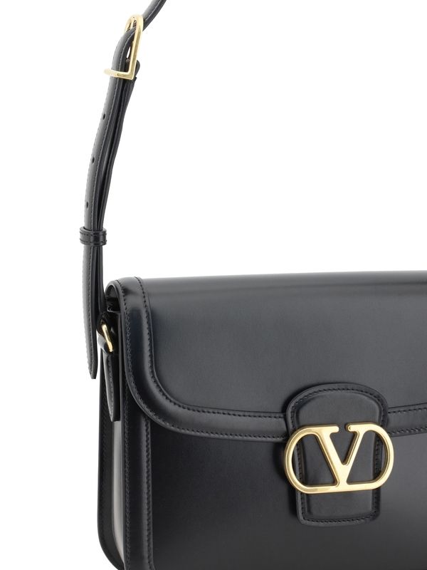 9to5 Logo Buckle Leather Shoulder Bag